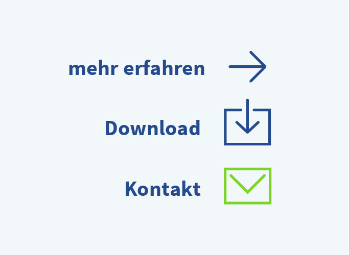 Klare und ästhetische Symbole werten den Webauftritt auf