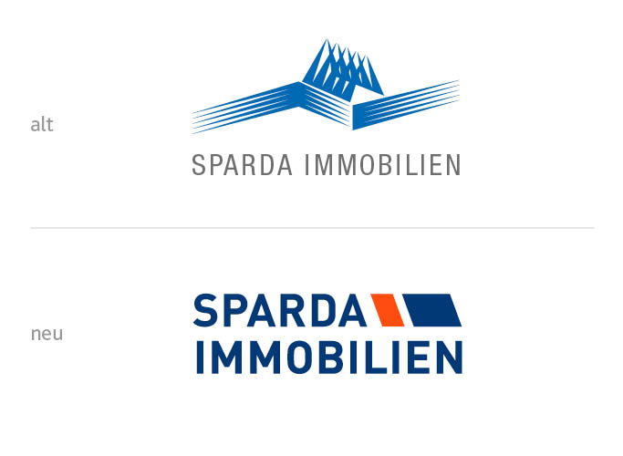Das neue und alte Logo der Sparda Immobilien im Vergleich