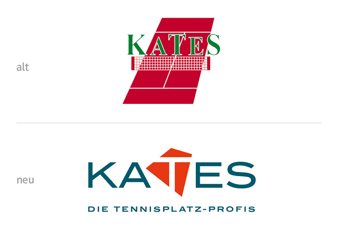 The old and the new Kates logo in comparison