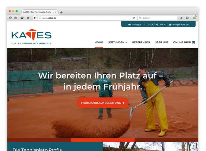 The slider shows the visitor the core competencies of Kates